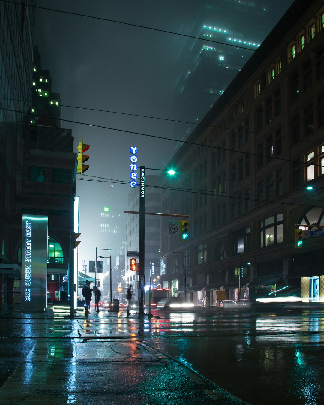 City street at night
